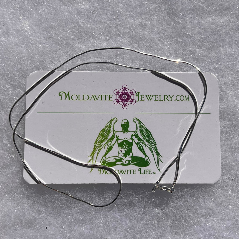 Sterling Silver Square Snake Chain Necklace-Moldavite Life