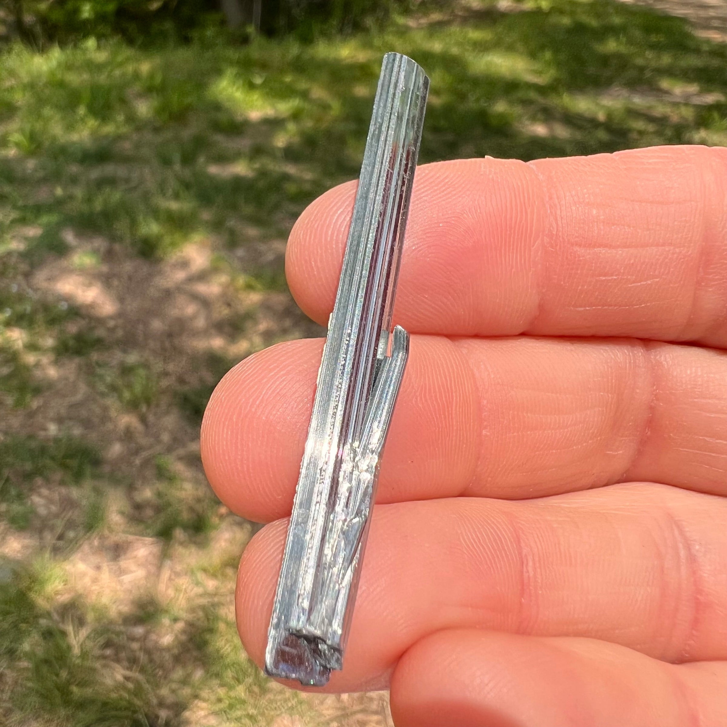 Stibnite Crystal #10-Moldavite Life