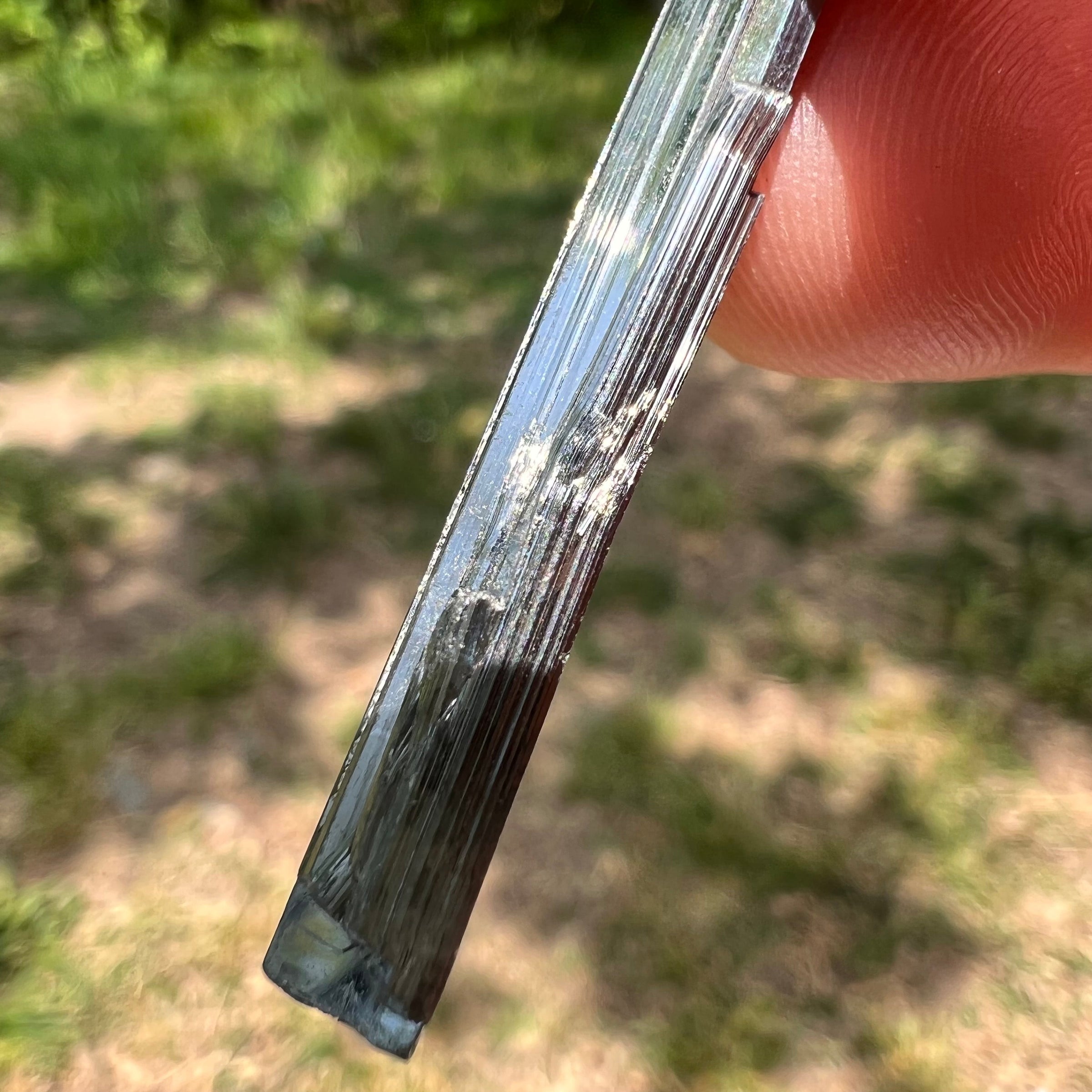 Stibnite Crystal #10-Moldavite Life