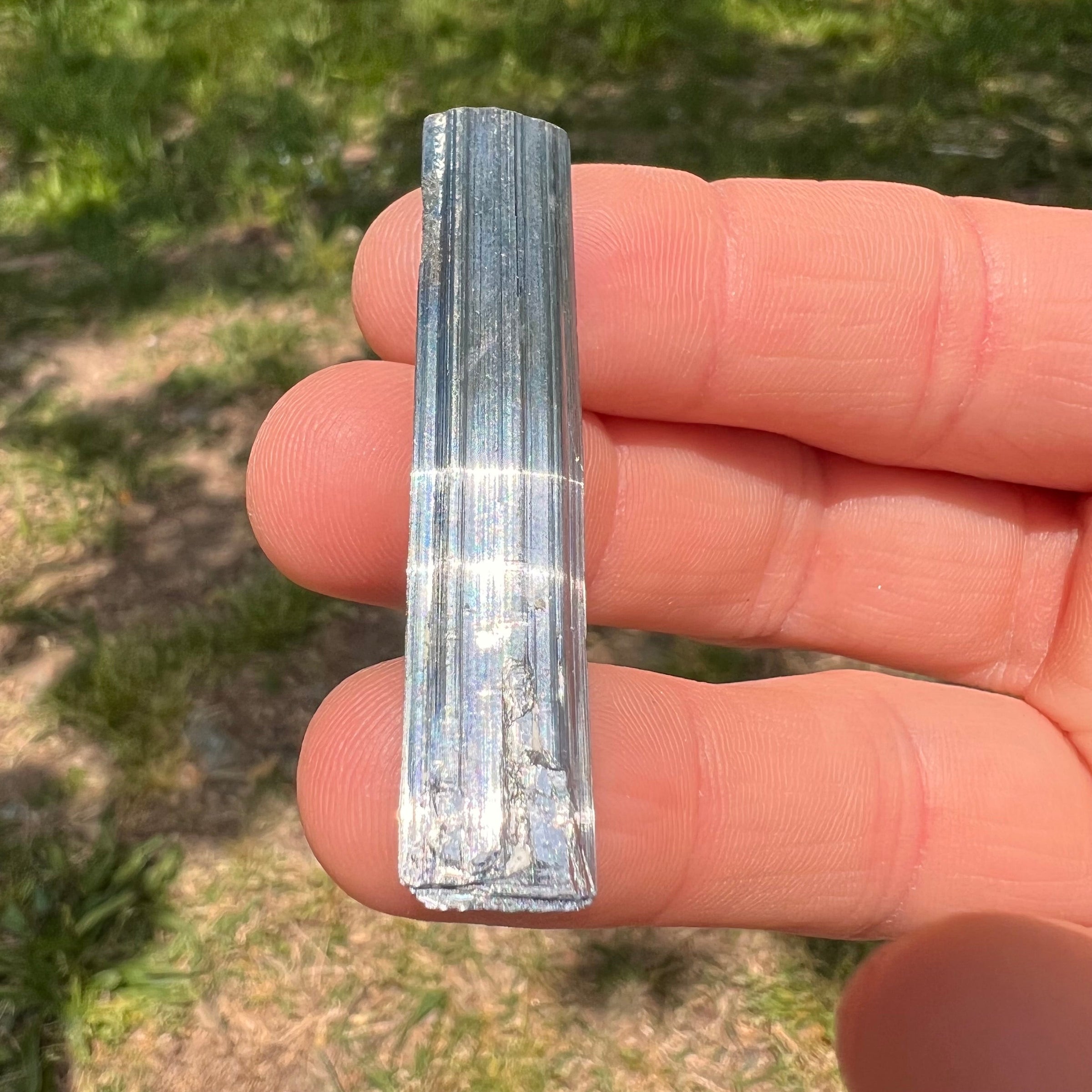 Stibnite Crystal #11-Moldavite Life