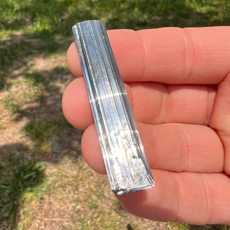 Stibnite Crystal #11-Moldavite Life