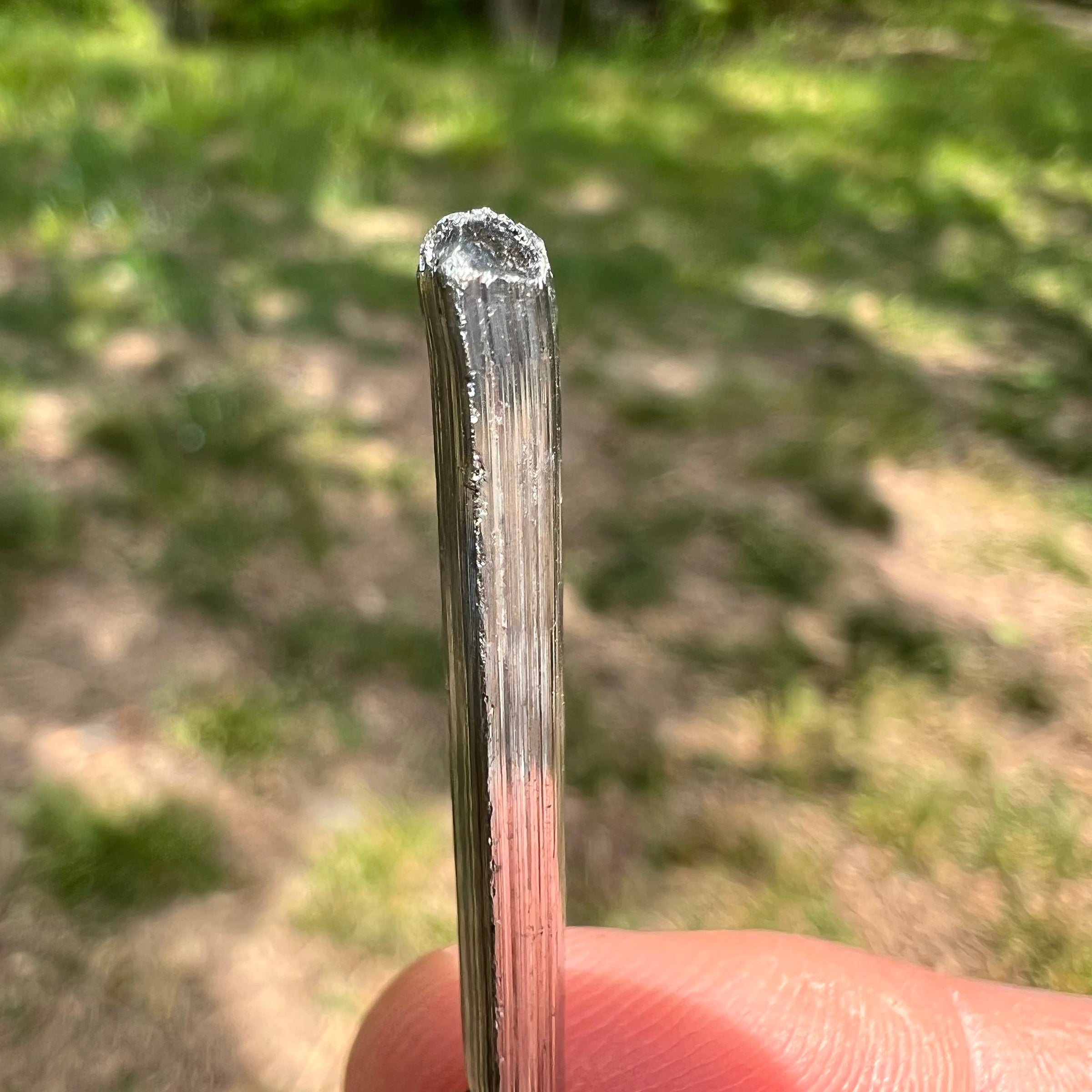 Stibnite Crystal #3-Moldavite Life