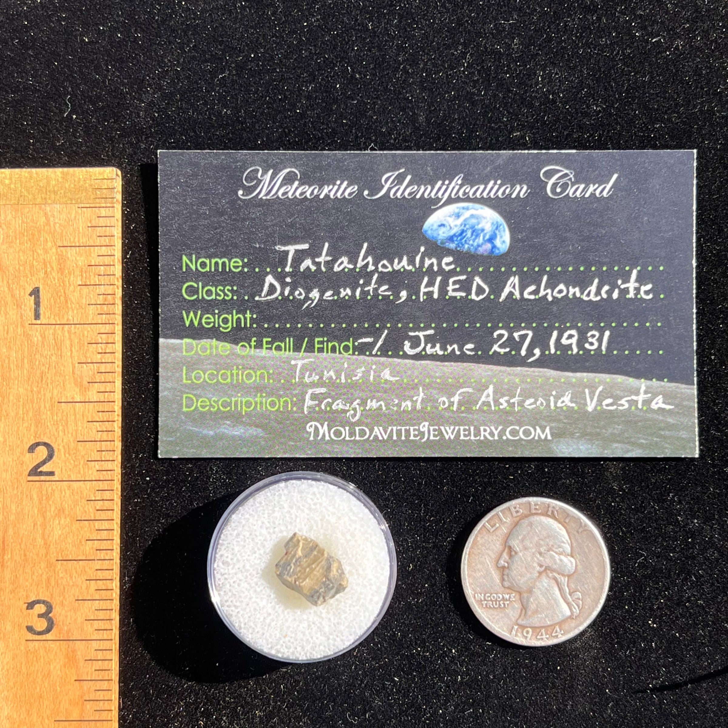 Tatahouine Meteorite 0.9 grams #64-Moldavite Life