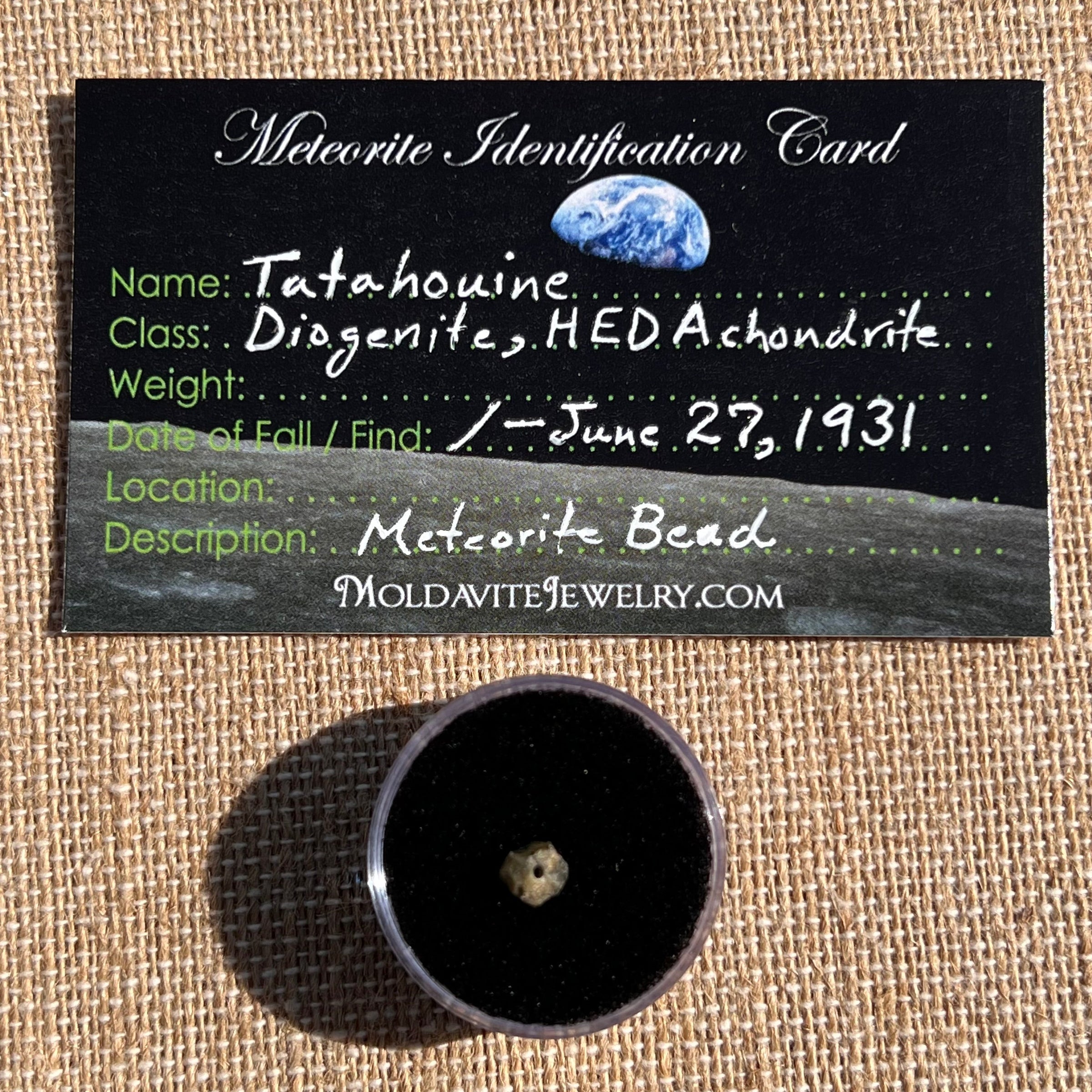 Tatahouine Meteorite Bead Natural #4-Moldavite Life