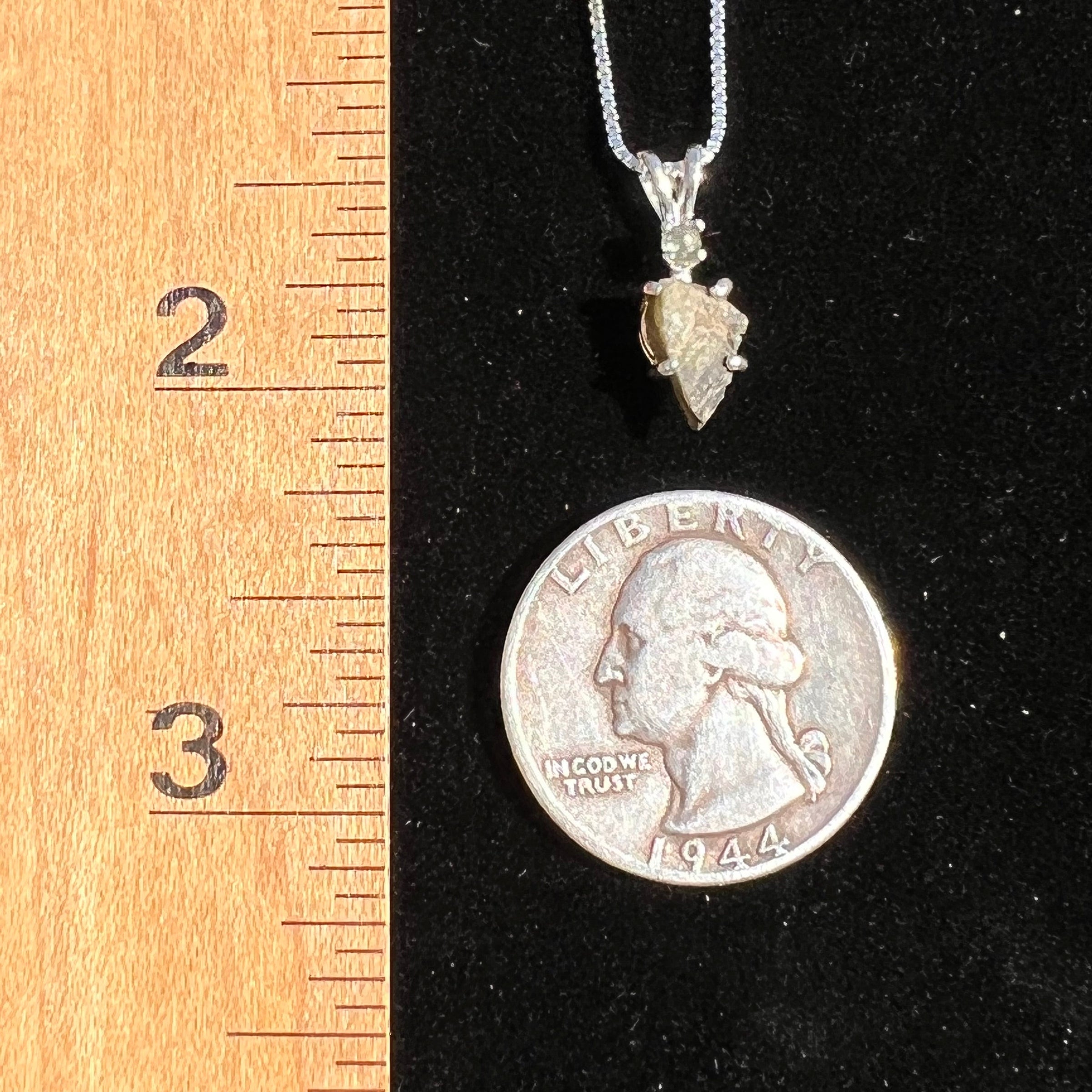 Tatahouine Meteorite Moldavite Necklace Silver #105-Moldavite Life