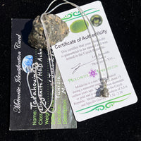 Tatahouine Meteorite Moldavite Necklace Silver #118-Moldavite Life