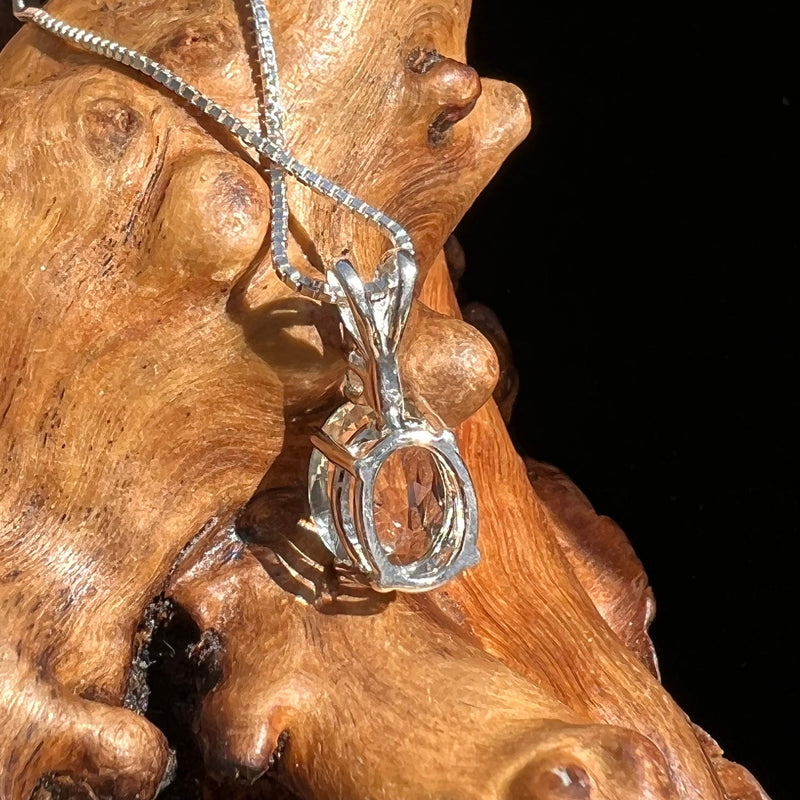 Yellow Labradorite Moldavite Necklace Sterling Silver #2453-Moldavite Life