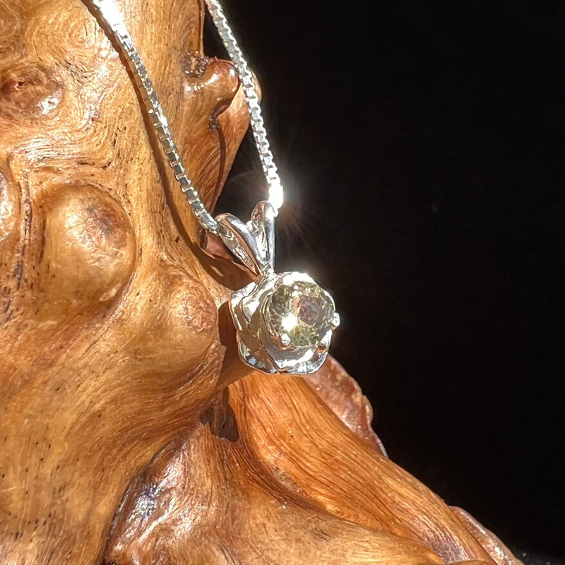 Yellow Sapphire Rose Necklace Sterling Silver #5-Moldavite Life
