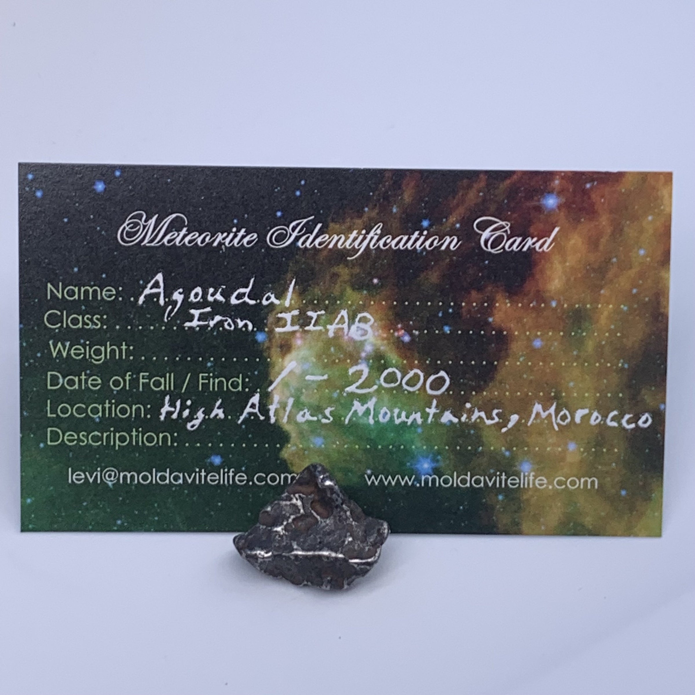 Agoudal Imilchil Meteorite 7.6 grams 31-Moldavite Life