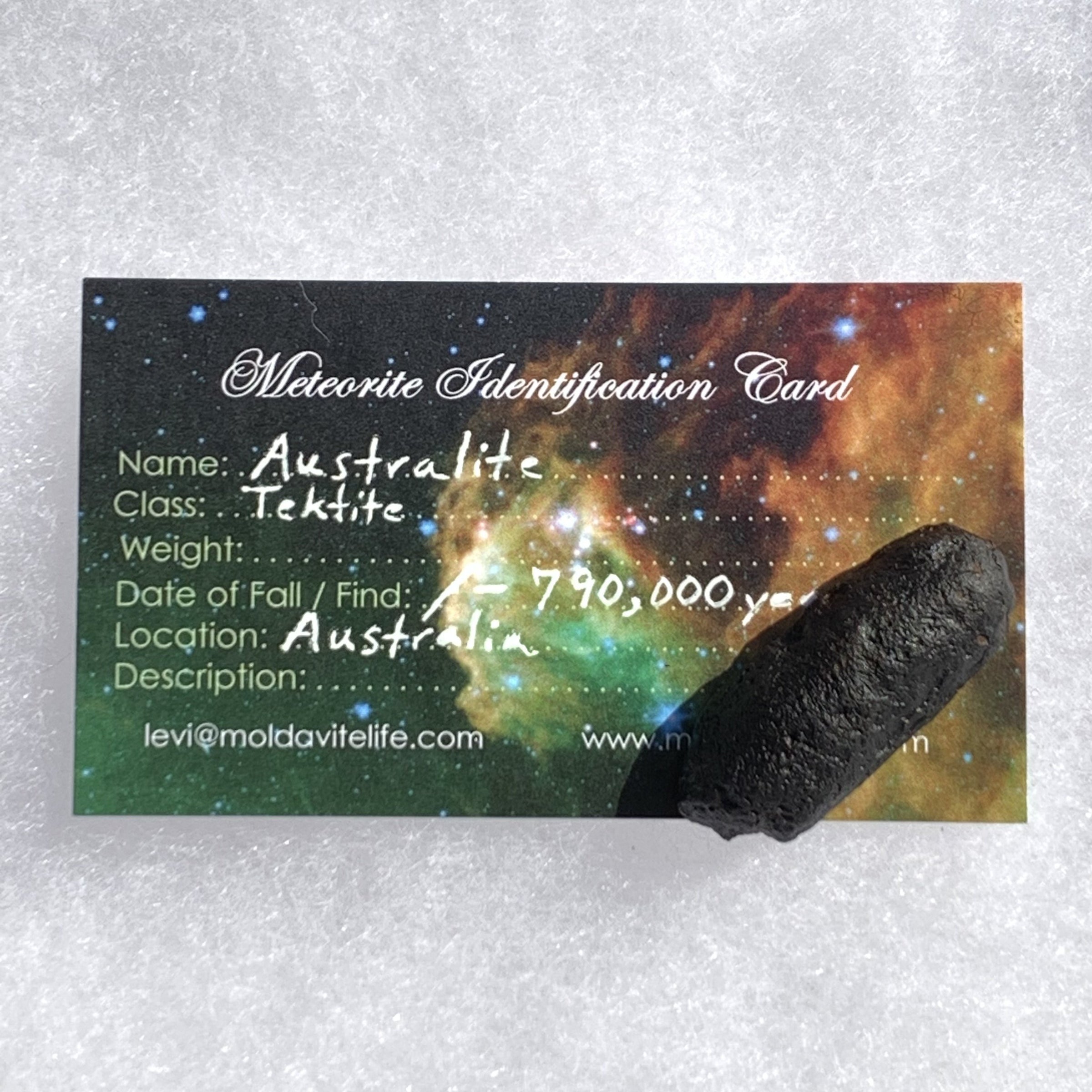 Australite Tektite 9.2 grams AU16-Moldavite Life