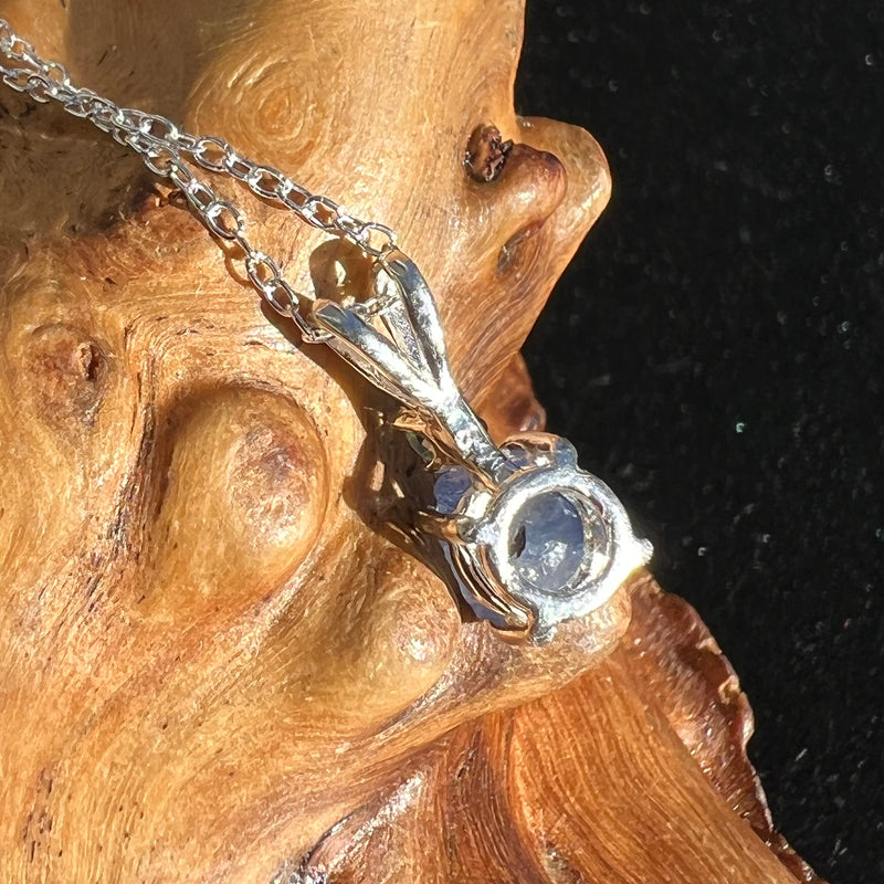 Benitoite Moldavite Necklace Sterling Silver #2067-Moldavite Life