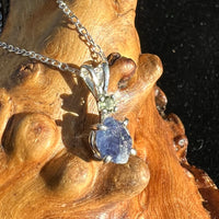 Benitoite Moldavite Necklace Sterling Silver #2078-Moldavite Life