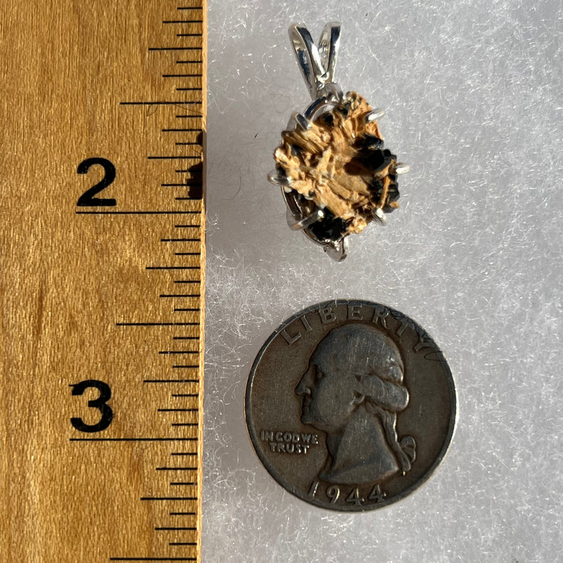 Melanite Black Garnet Pendant Sterling Silver #19441-Moldavite Life