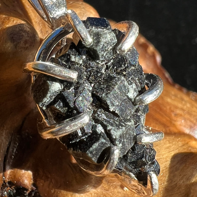 Melanite Black Garnet Pendant Sterling Silver #19451-Moldavite Life