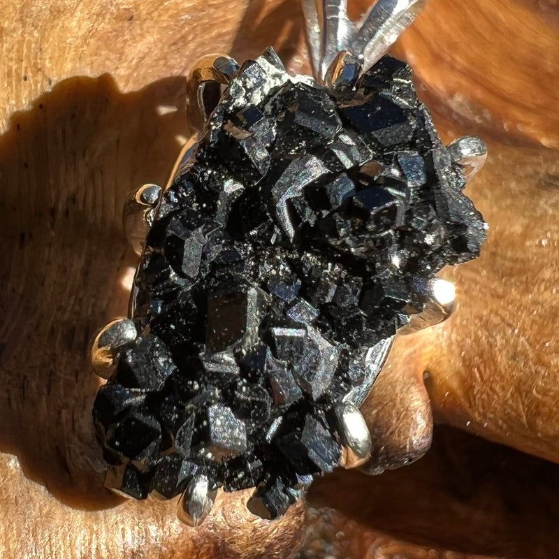 Melanite Black Garnet Pendant Sterling Silver #19481-Moldavite Life