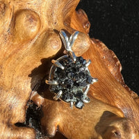 Melanite Black Garnet Pendant Sterling Silver #19541-Moldavite Life