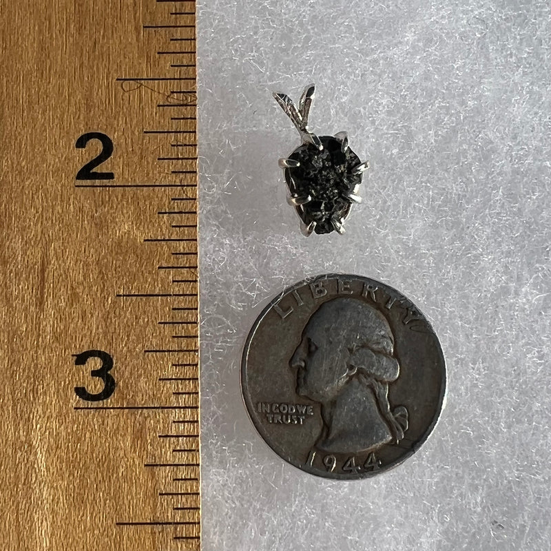 Melanite Black Garnet Pendant Sterling Silver #19571-Moldavite Life