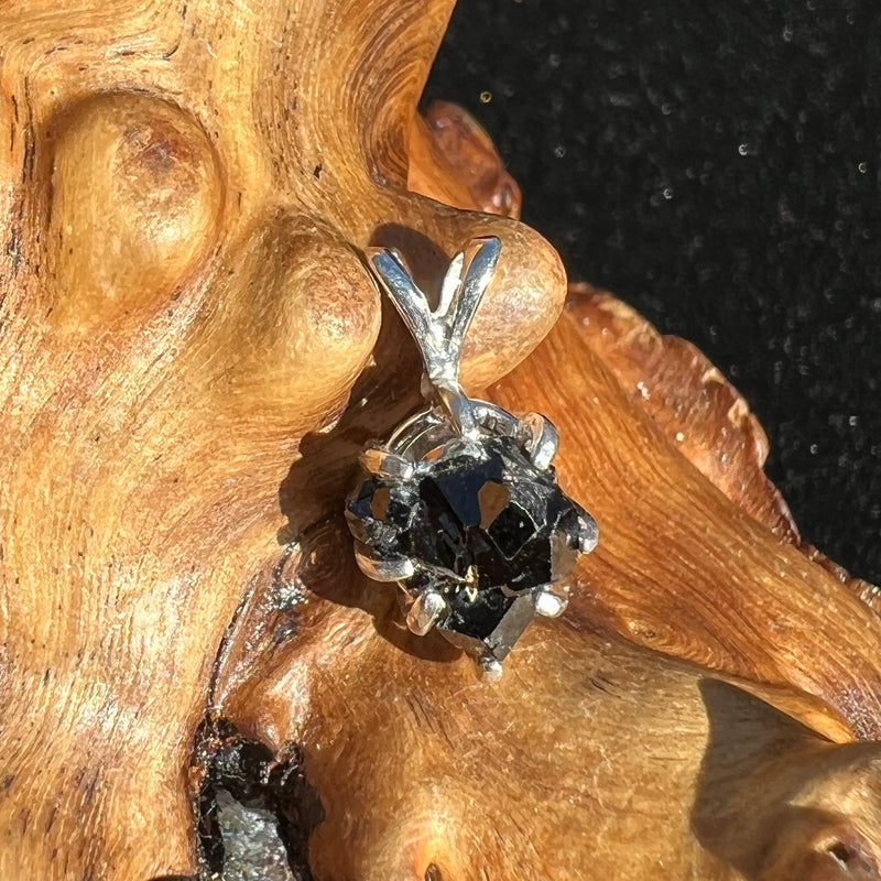 Melanite Black Garnet Pendant Sterling Silver #19631-Moldavite Life