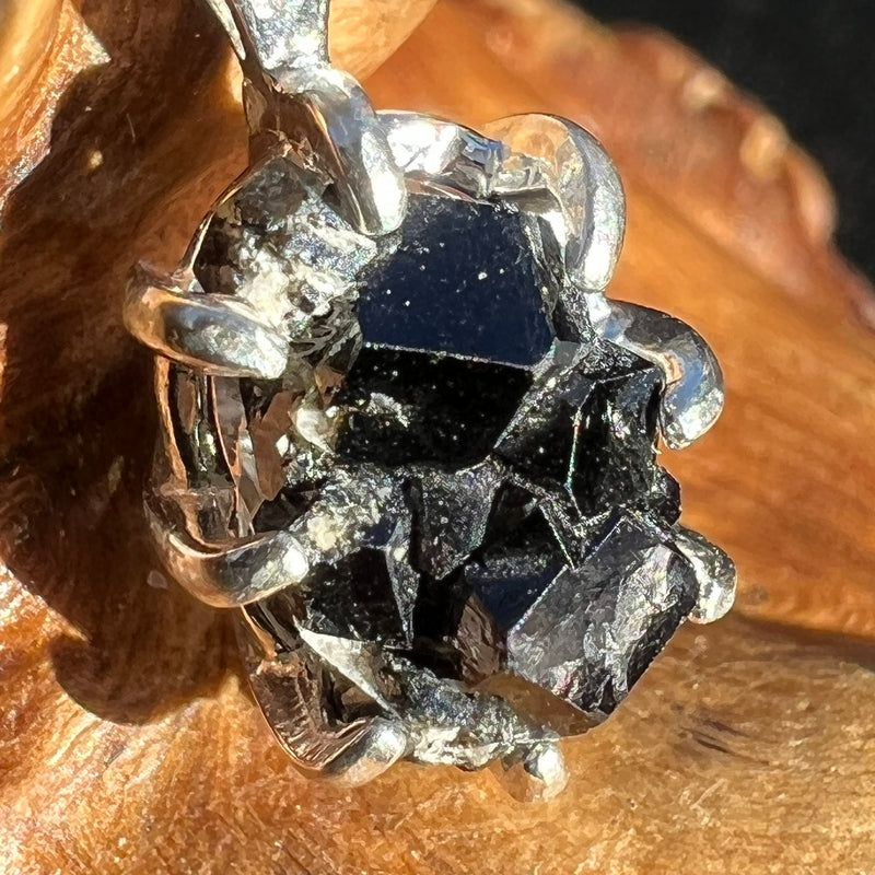 Melanite Black Garnet Pendant Sterling Silver #19801-Moldavite Life