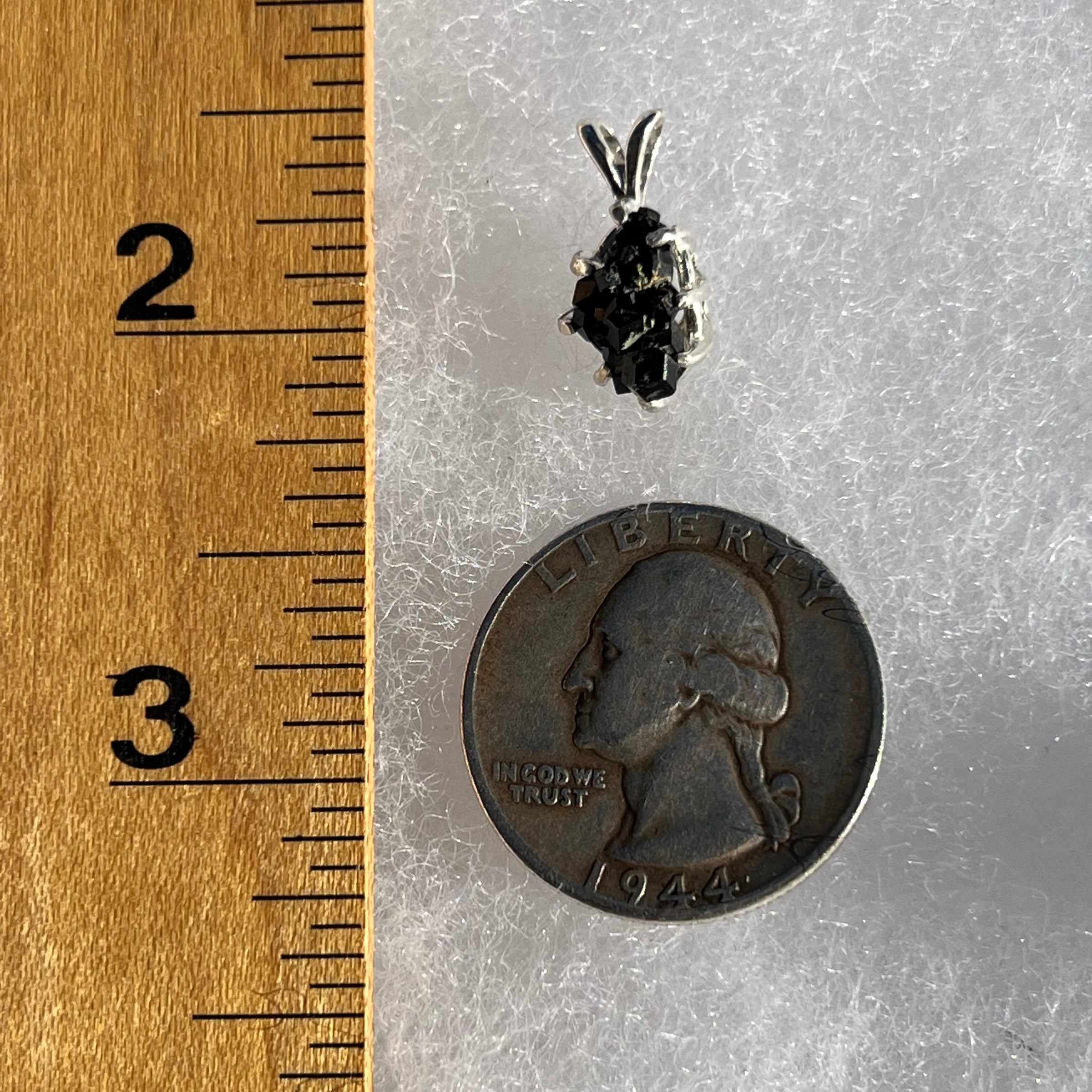 Melanite Black Garnet Pendant Sterling Silver #19821-Moldavite Life