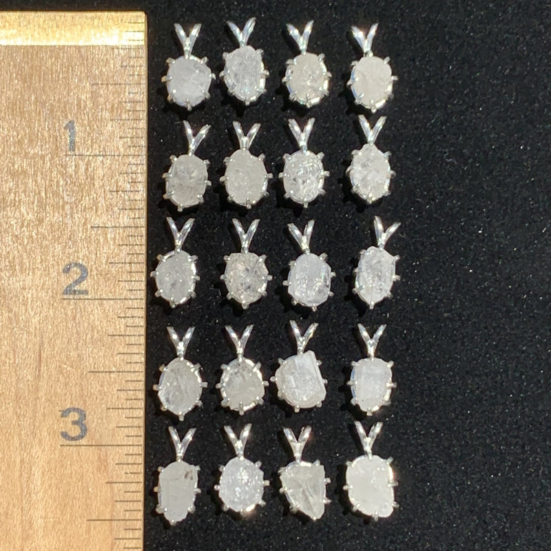 Burmese Phenacite Pendant Sterling Silver Natural Raw-Moldavite Life