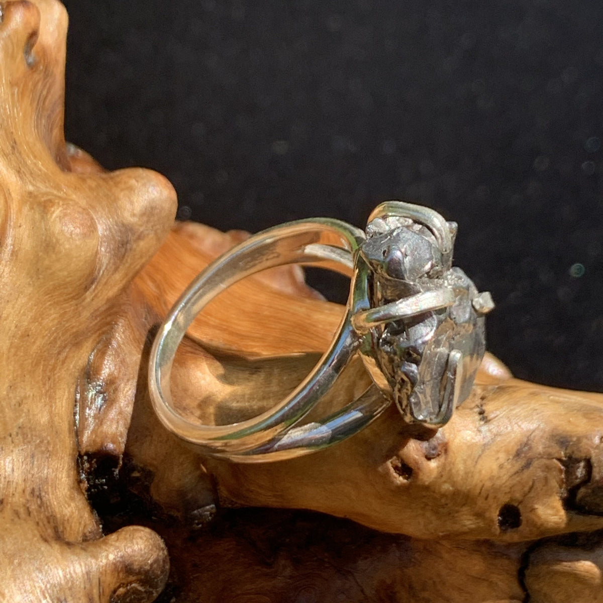 Campo Del Cielo Meteorite Ring Sterling Silver 22-Moldavite Life