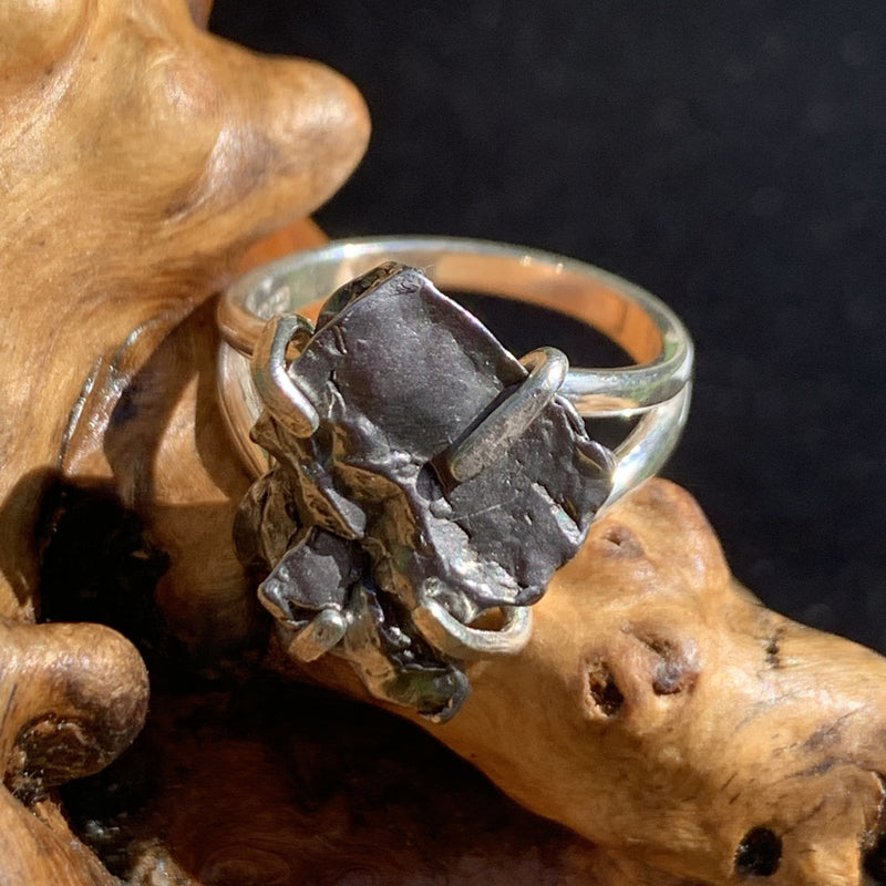 Campo Del Cielo Meteorite Ring Sterling Silver 22-Moldavite Life