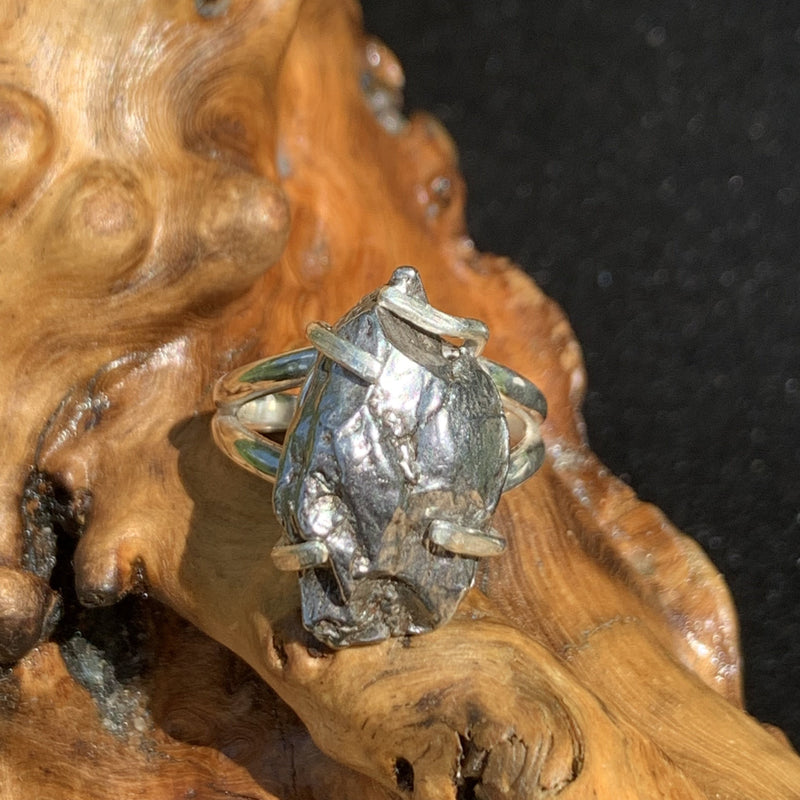 Campo Del Cielo Meteorite Ring Sterling Silver 26-Moldavite Life