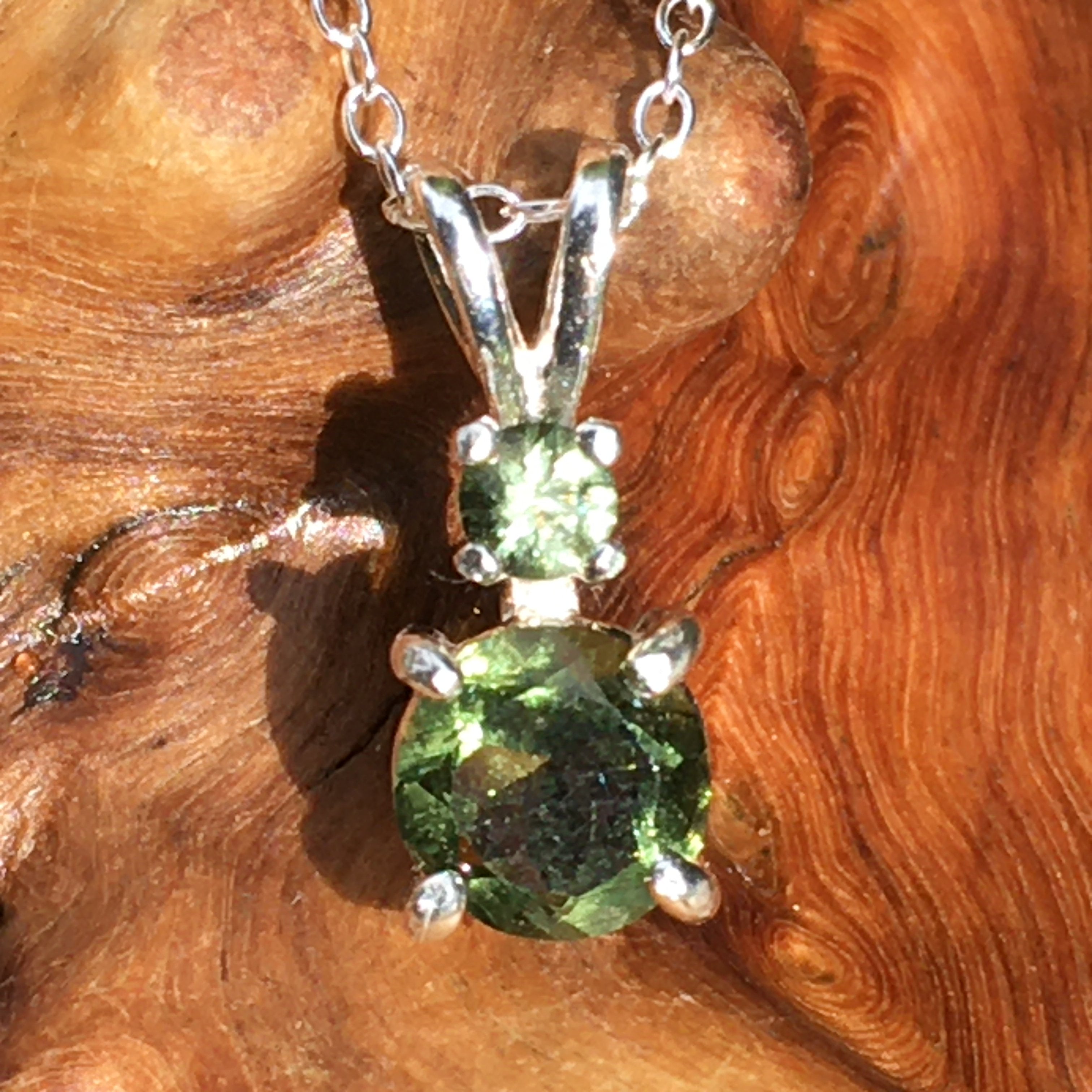 Moldavite Sterling Silver .925 Gemstone fashion Pendant