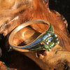 Faceted Moldavite Sterling Ring Oval Gem 7 x 5mm-Moldavite Life