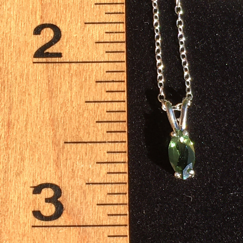 Faceted Moldavite Necklace Sterling Silver-Moldavite Life
