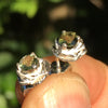 Faceted Moldavite Rose Earrings Sterling Silver-Moldavite Life