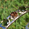 Faceted Moldavite Super 7 Bracelet Sterling Silver-Moldavite Life