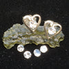 Faceted Phenacite Sterling Silver Heart Stud Earrings 3mm-Moldavite Life