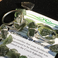 Genuine Certified Moldavite Silver Ring Natural-Moldavite Life