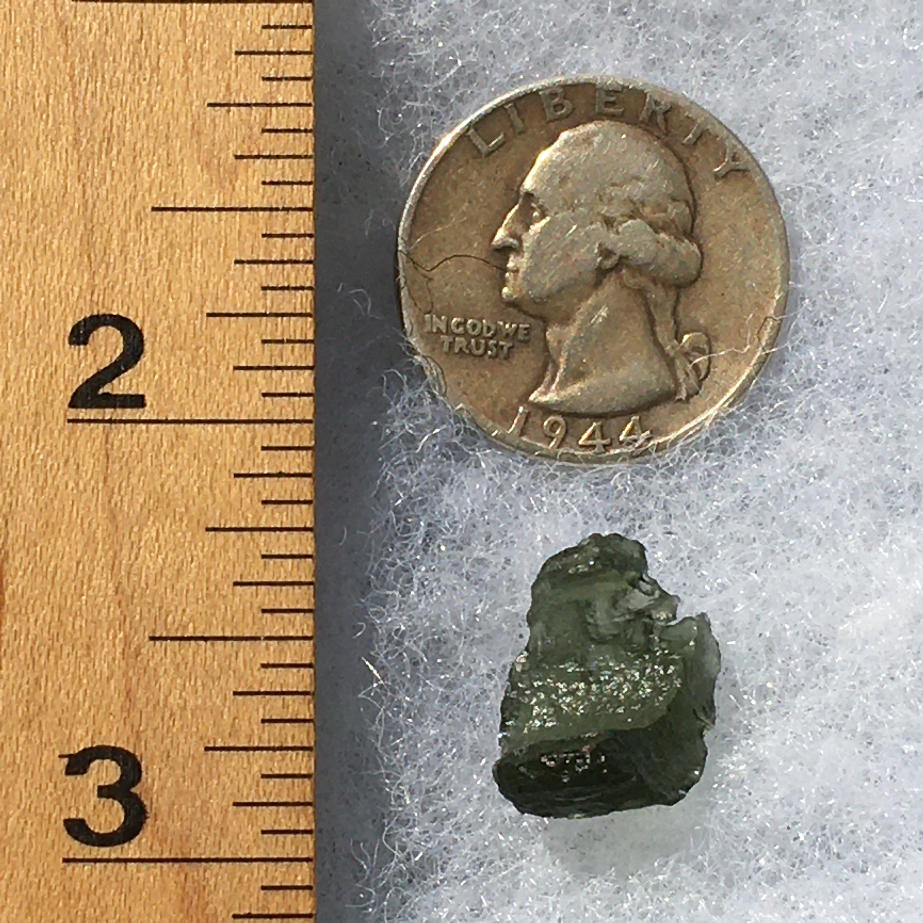 Genuine Moldavite selling 1 inch x .5inch