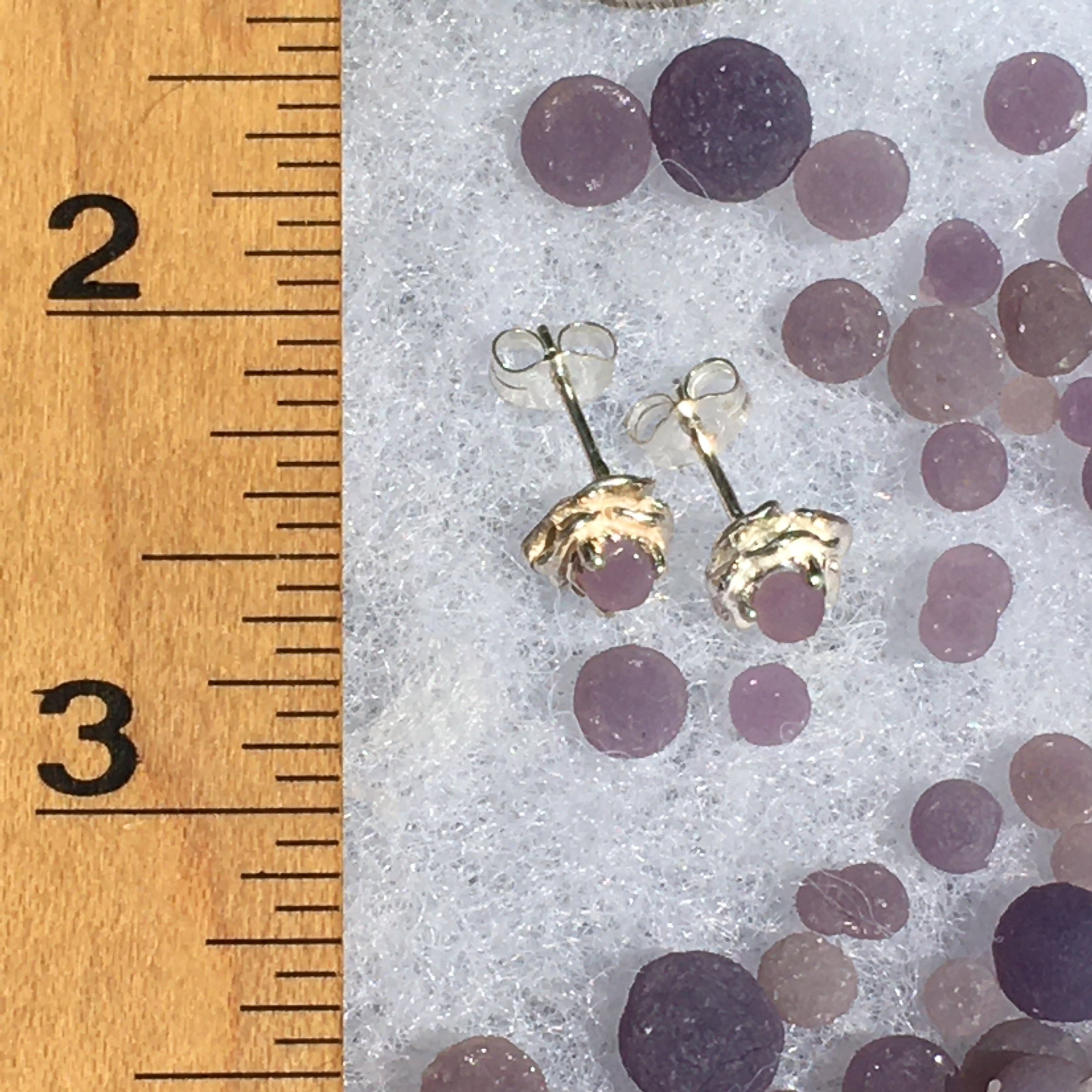 Purple Grape Agate Amethyst Rose Earrings Sterling Moldavite Life