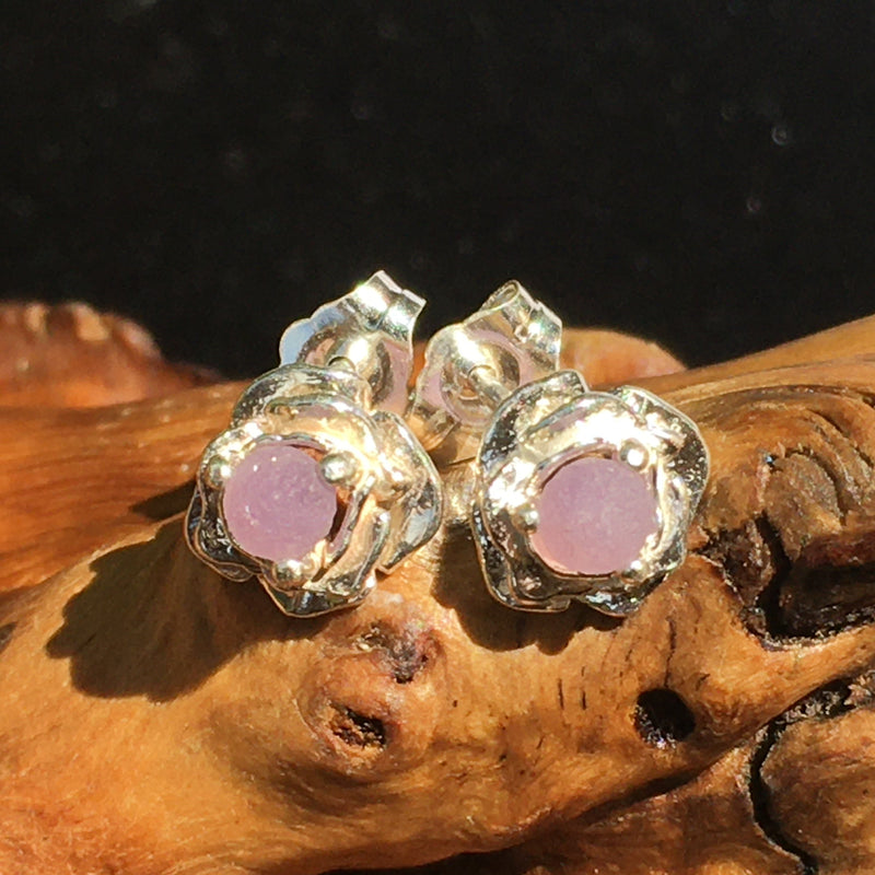 Grape Agate Rose Earrings Sterling Silver-Moldavite Life