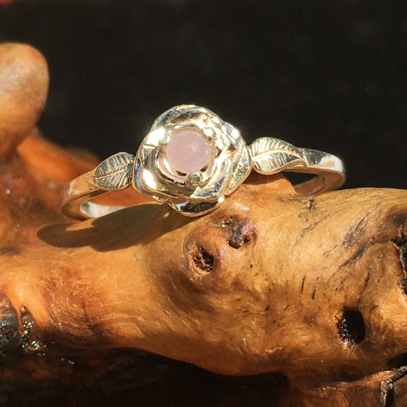 Grape Agate Rose Ring Sterling Silver-Moldavite Life