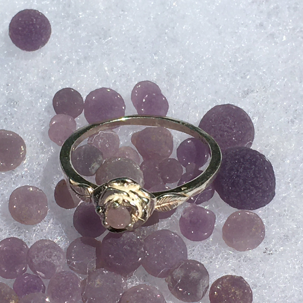 Grape Agate Rose Ring Sterling Silver-Moldavite Life