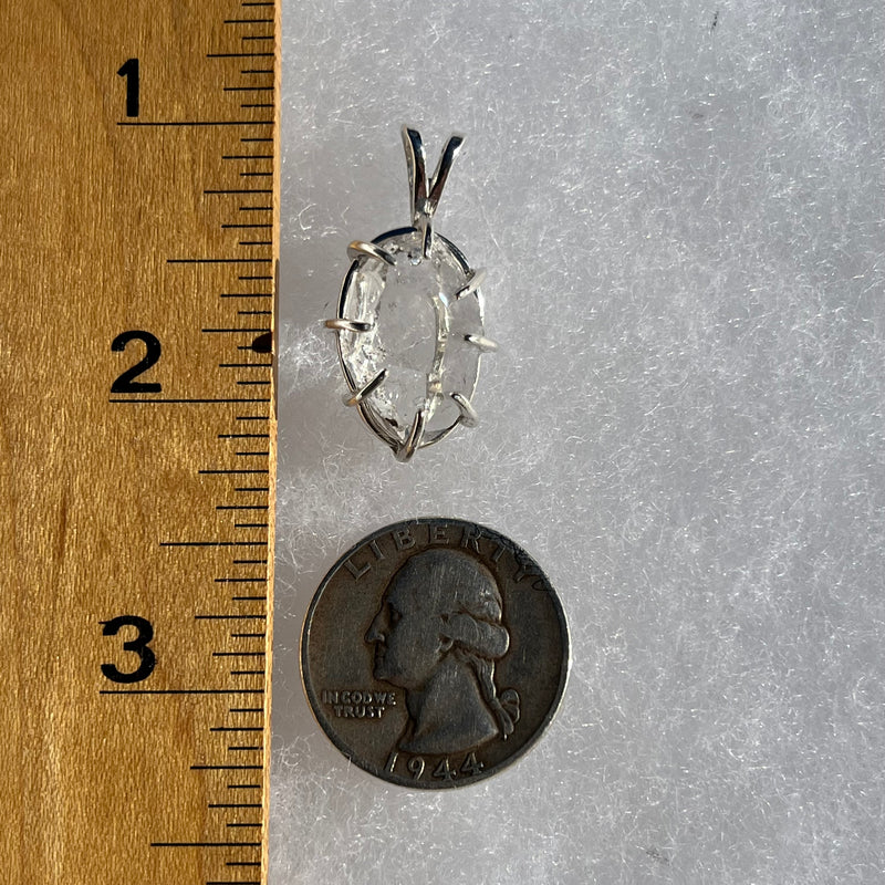 Herkimer Diamond Pendant Sterling Silver Large-Moldavite Life