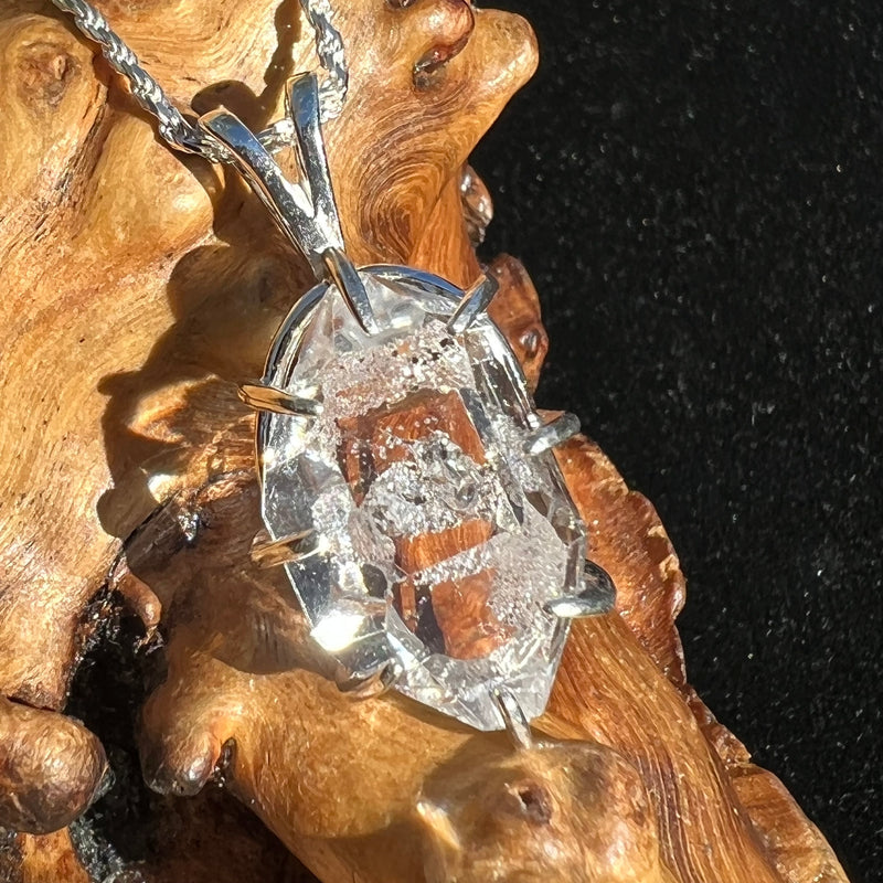 Herkimer Diamond Pendant Sterling Silver Large-Moldavite Life