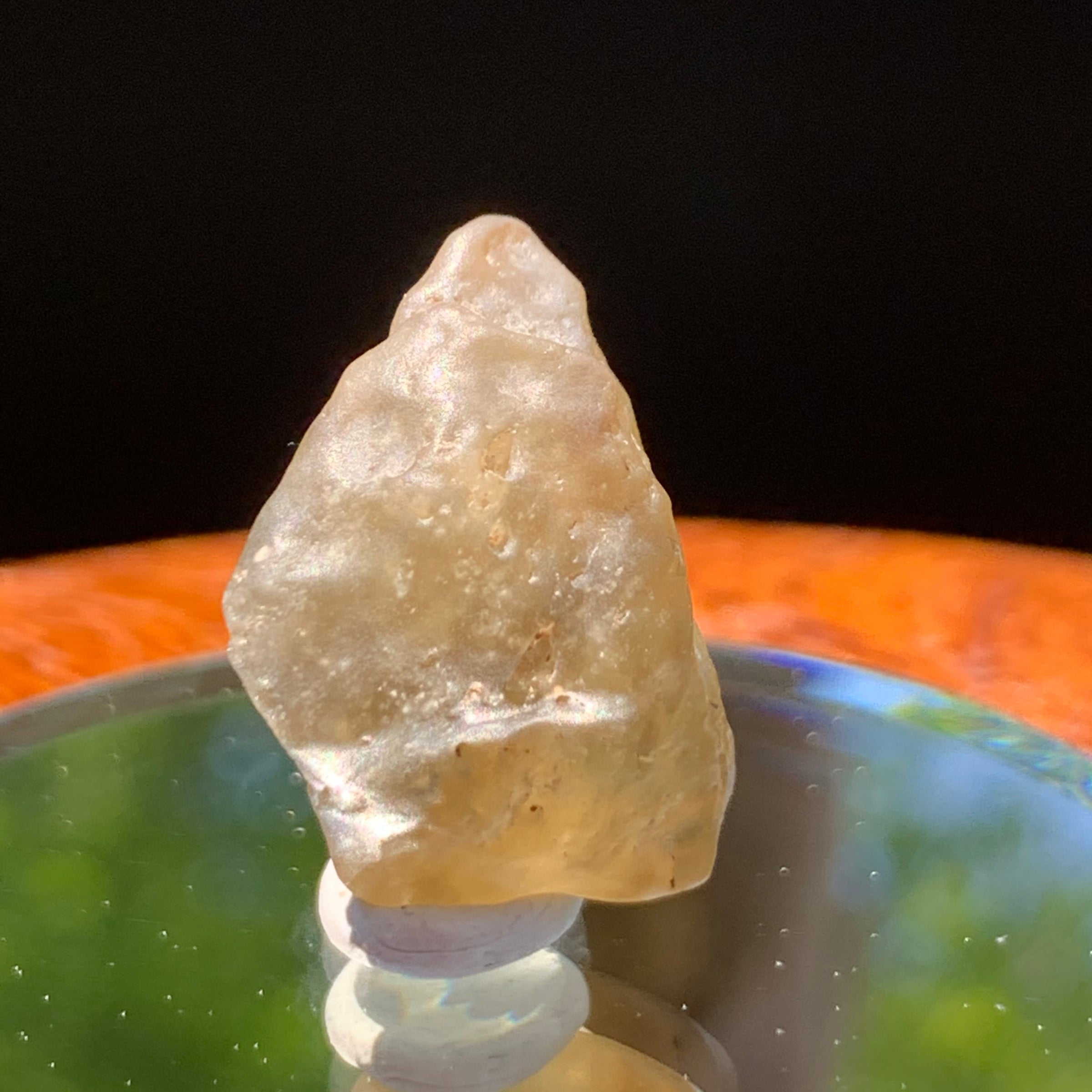 sun shines on the libyan desert glass on display