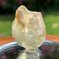 light shines through the libyan desert glass on display