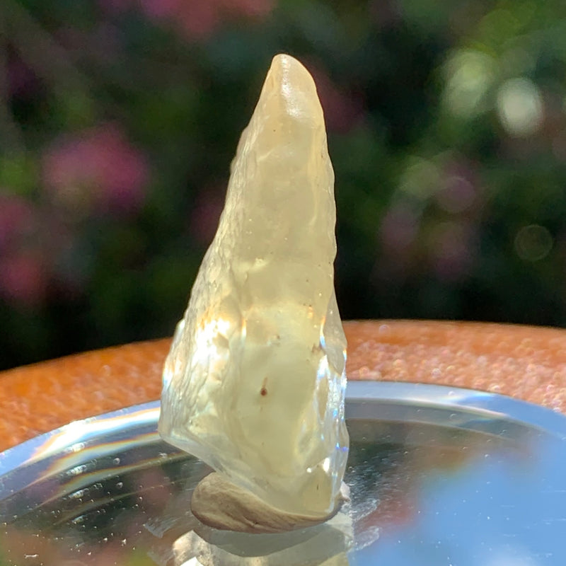 light shines through the libyan desert glass on display