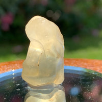 light shines through the libyan desert glass on display