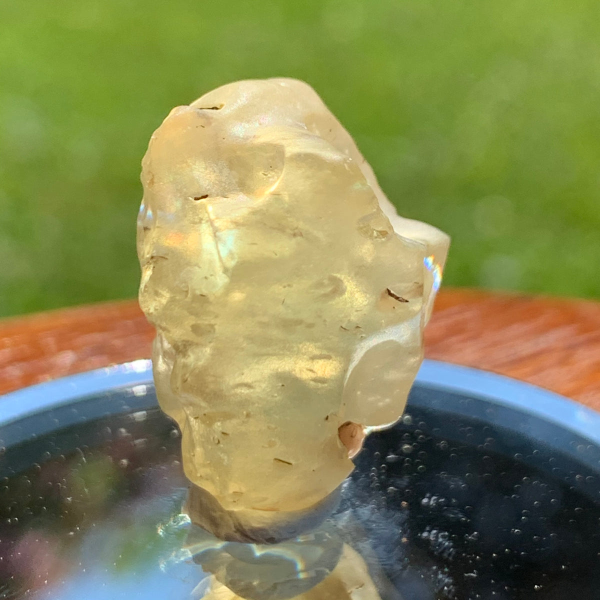 sun shines on the libyan desert glass on display