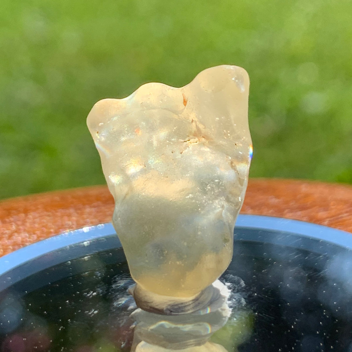 sun shines on the libyan desert glass on display