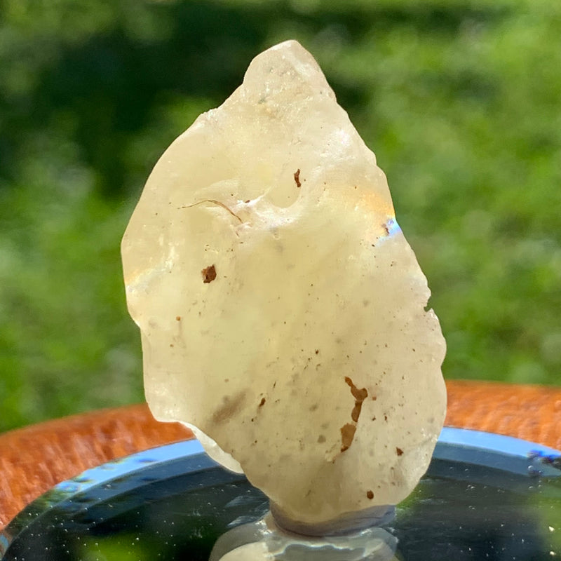 light shines through the libyan desert glass on display