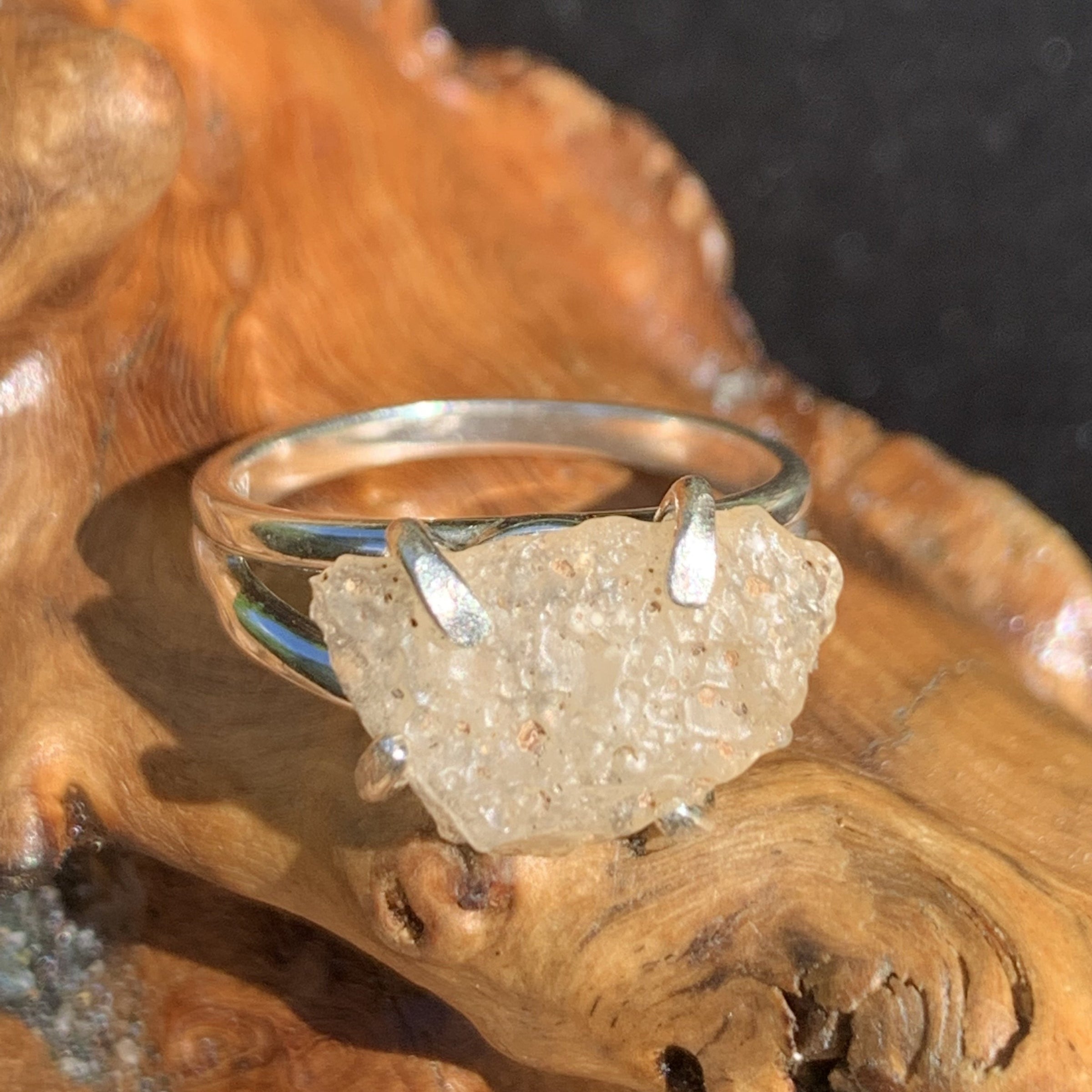 Libyan Desert Glass Ring Size 7-Moldavite Life